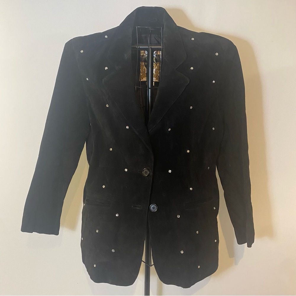 OTA Outertown Studded Black Suede Blazer Size L